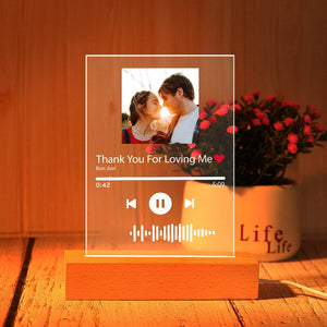 Music Art Gift Plaque Night Light Print Your Song Acrylic Plaque Valentine's Day Gifts For Love