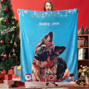 Christmas Dog Blanket Gift Custom Dog Blanket Personalized Pet Photo Blanket