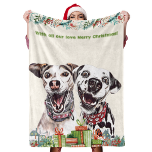 Christmas Dog Blanket Gift Custom Dog Blanket Personalized Pet Photo Blanket