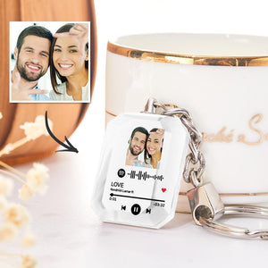 Custom Spotify Code Crystal Keychain | Photo Keychain Personalized Gift