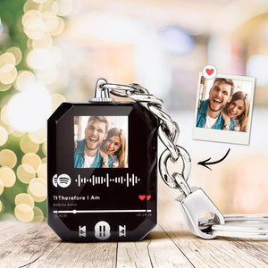 Custom Spotify Code Crystal Keychain | Photo Keychain Personalized Gift