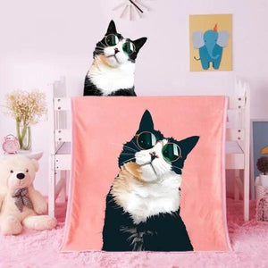 Cat Blankets Custom Any Pictures Fleece Blanket Painted Art