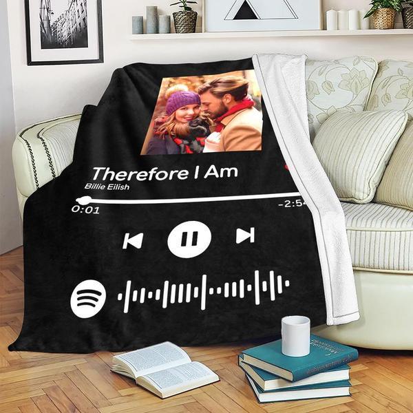 Valentine's Day Gifts Scannable Custom Spotify Blanket Spotify Blanket Gift For Man
