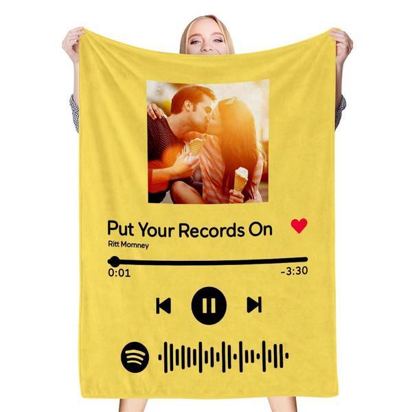 Valentine's Day Gifts Scannable Custom Spotify Blanket Spotify Blanket For Lover