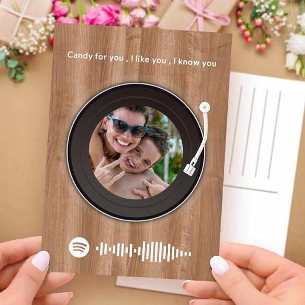Custom Spotify Code Music Cards Vinyl Record Style Photo Cards
