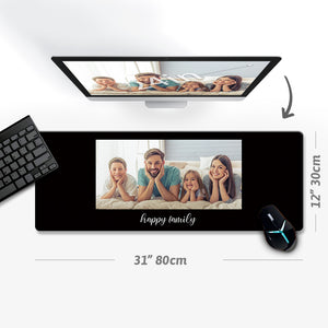 Custom Photo&Text Mouse Pad With 1 Photo For Family 31"x12"